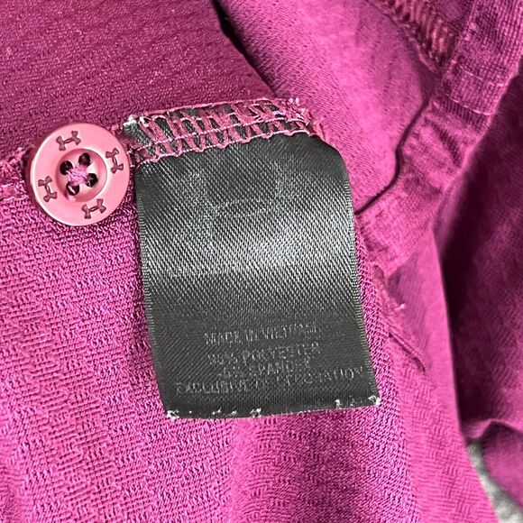 Under Armour Shirt Mens Medium Golf‎ Polo Heatgear Loose Short-Sleeve Purple - Picture 9 of 13